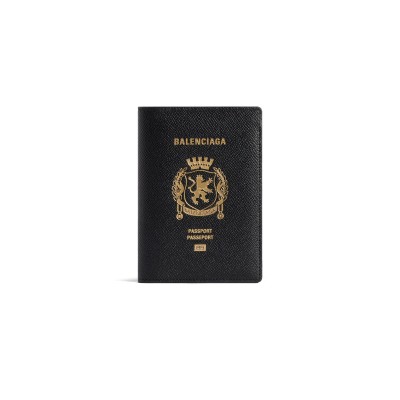 BALENCIAGA MEN'S PASSPORT HOLDER IN BLACK 7877422AA3R1000 (13.9*9.9*1.5cm)